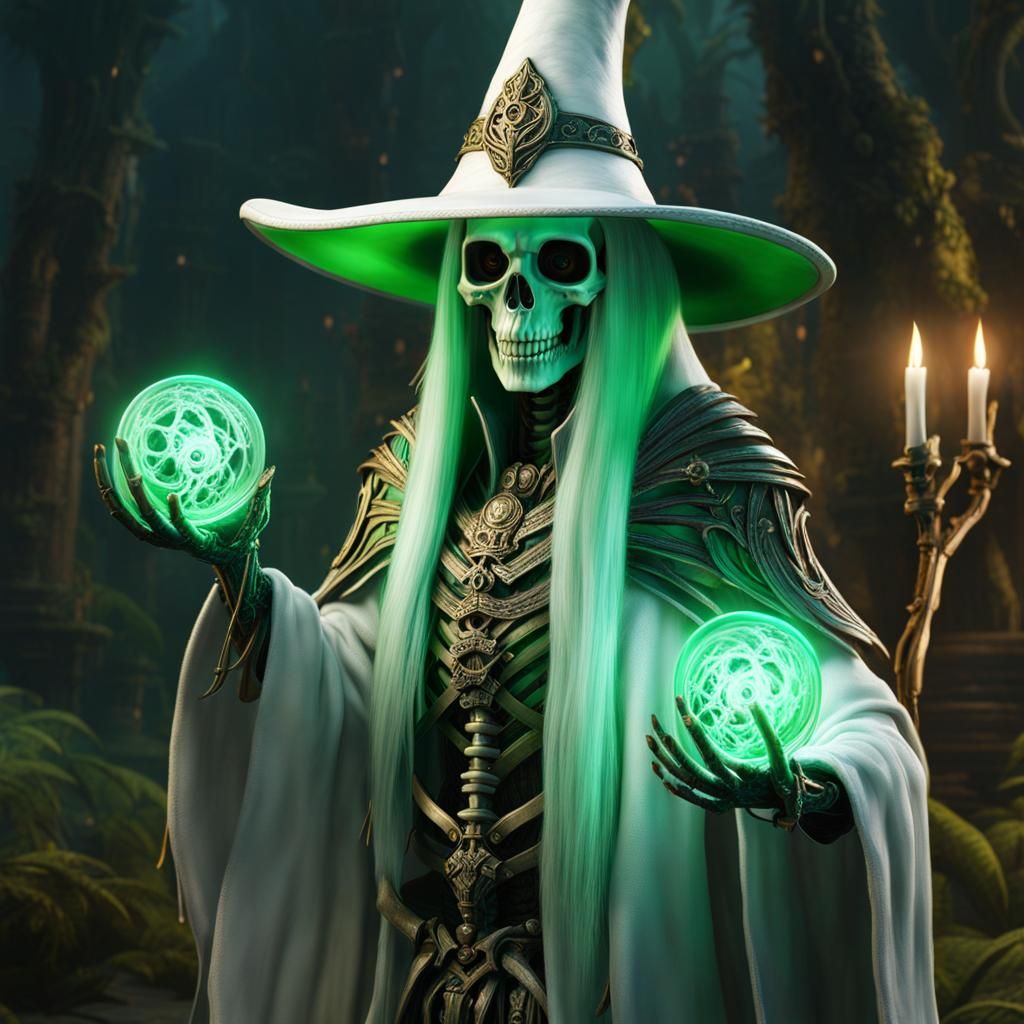 Skeleton Wizard Concept Art in 8k Resolution