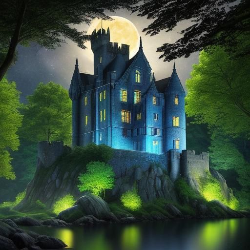 Donegal Castle at Dusk Digital Painting