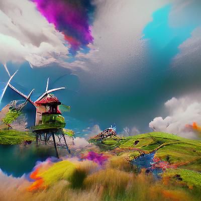 Hyperrealistic Windmill in 4K Fantasy Art
