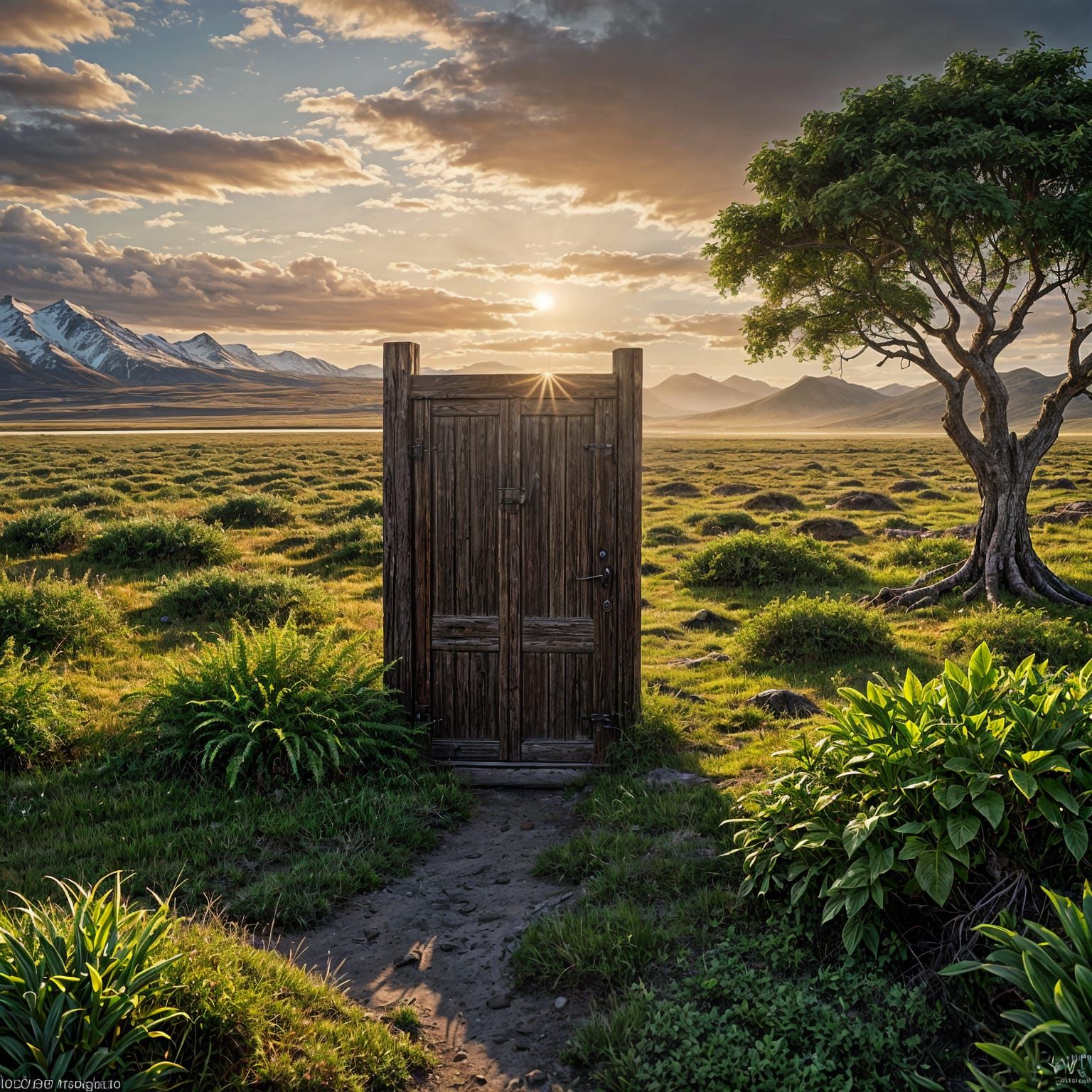 Tundra Doorway Reveals Lush Jungle Landscape
