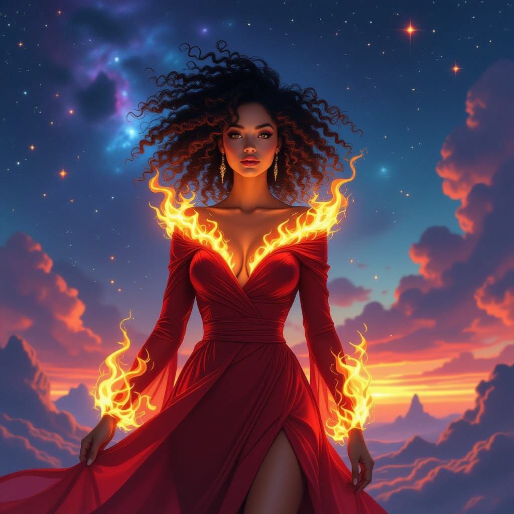 Cosmic Goddess in Dystopian Futurism