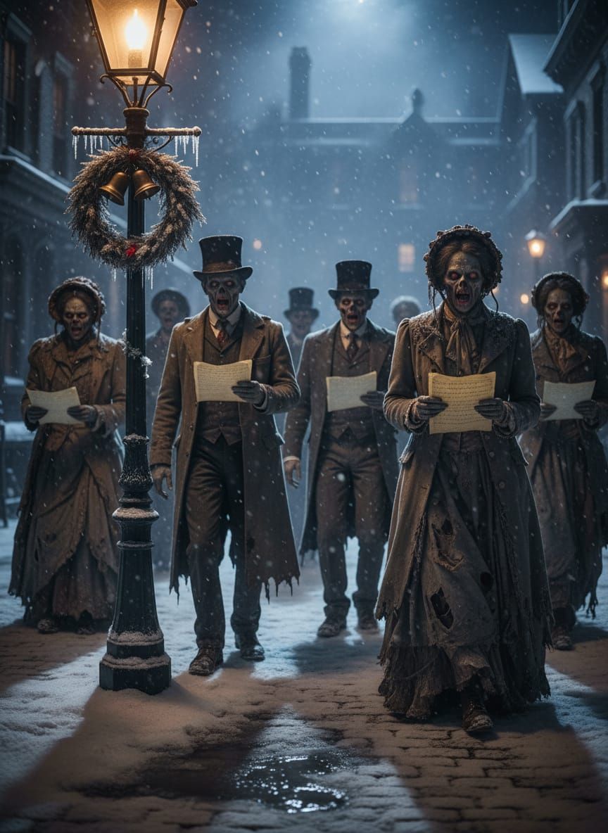 Victorian Zombies Sing Carols in Gaslight Glow