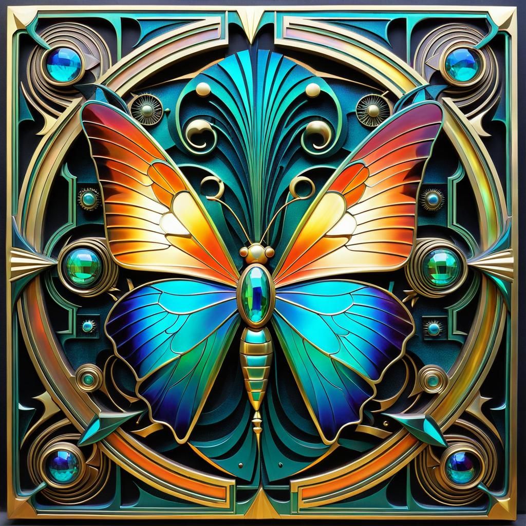 Science Fiction Wall Panel in Retrofuturist Art Deco