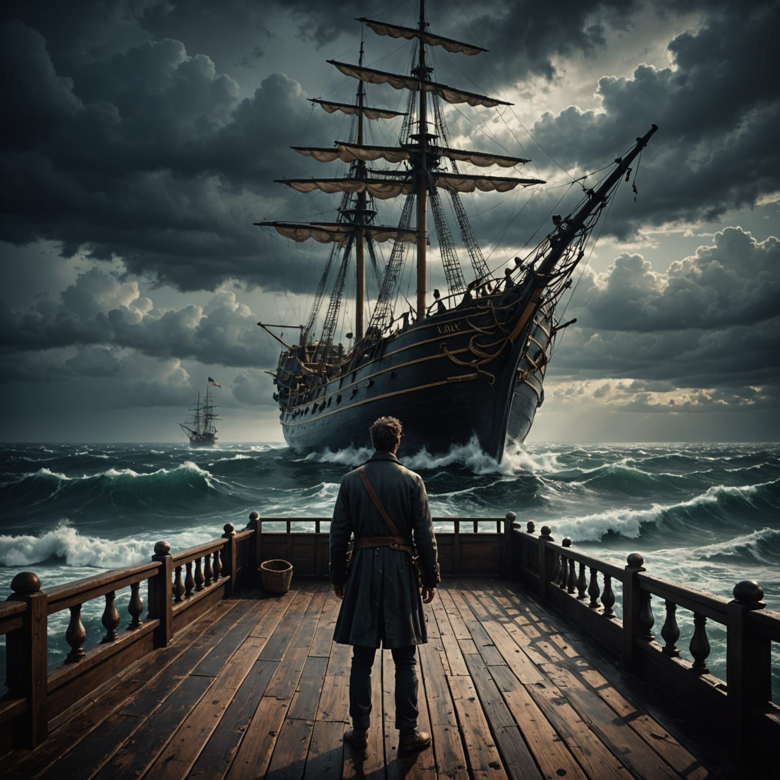 Stormy Seas: A Lone Sailor's Dark Fantasy