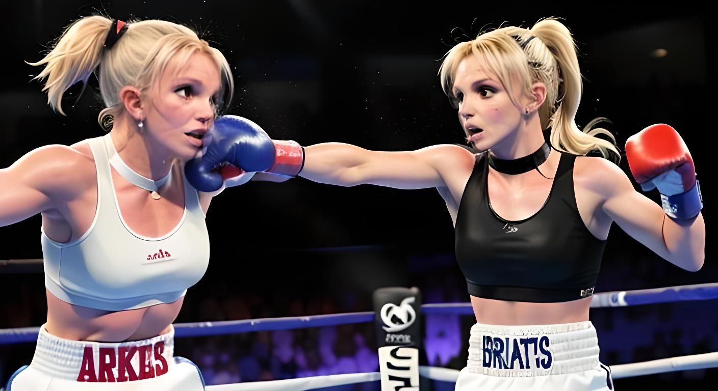 Britney Spears Boxing Mike Tyson: AI-Generated Image