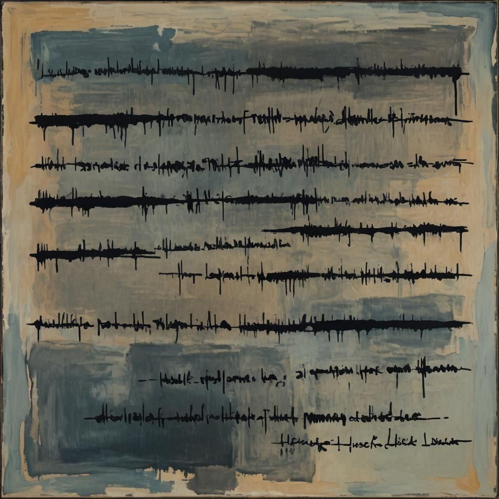 Abstract Word Art Visible in Dark, Rothko Korovin Style