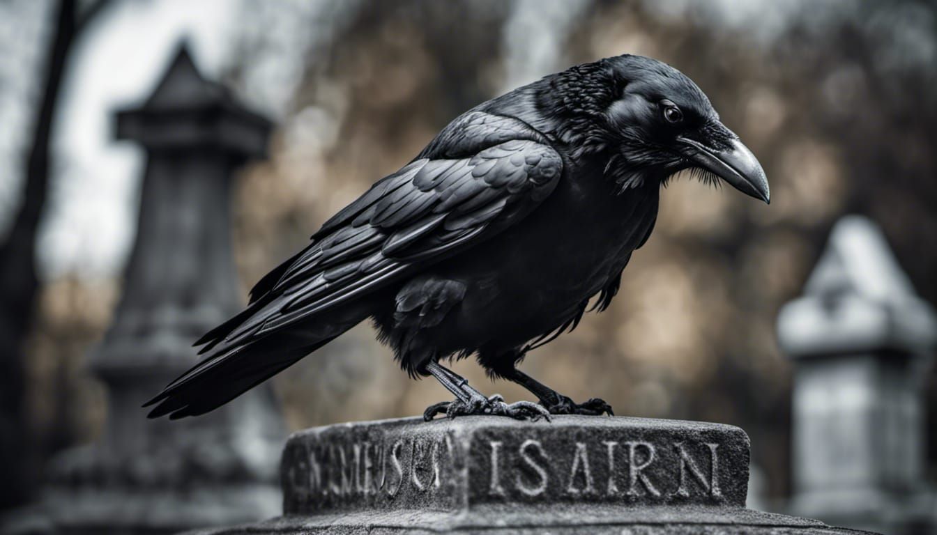 a crow on a tombstone...