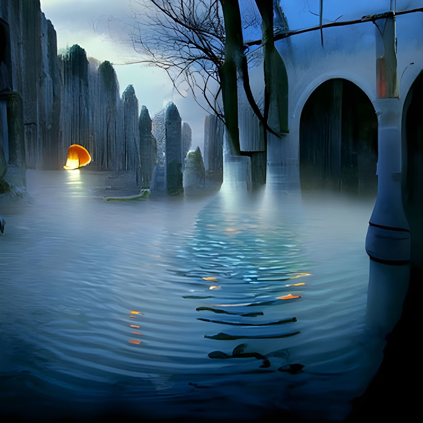 Futuristic Moonlit Japanese Garden, Hyperrealistic Matte Ill...