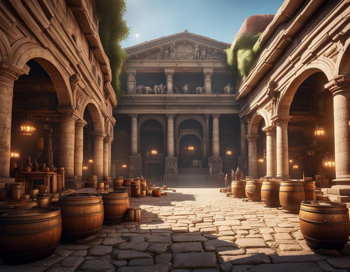 Epic Roman Market Entrance in 3D
