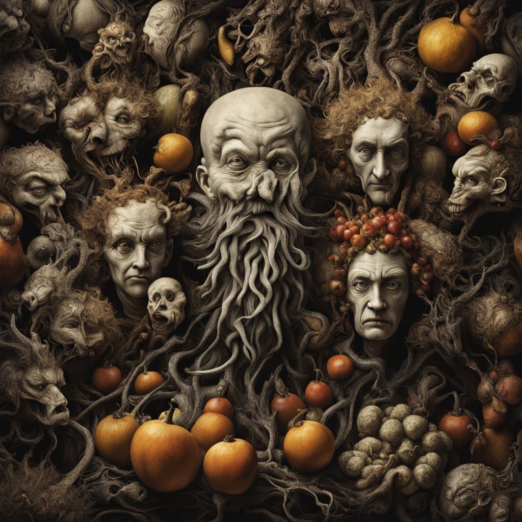 Mysterious Faces in Baroque Style