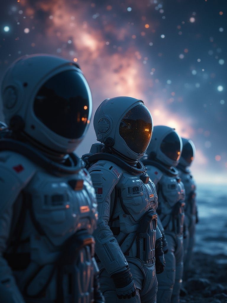 Astronauts Marvel at Vast Cosmic Expanse in Hyperrealistic P...