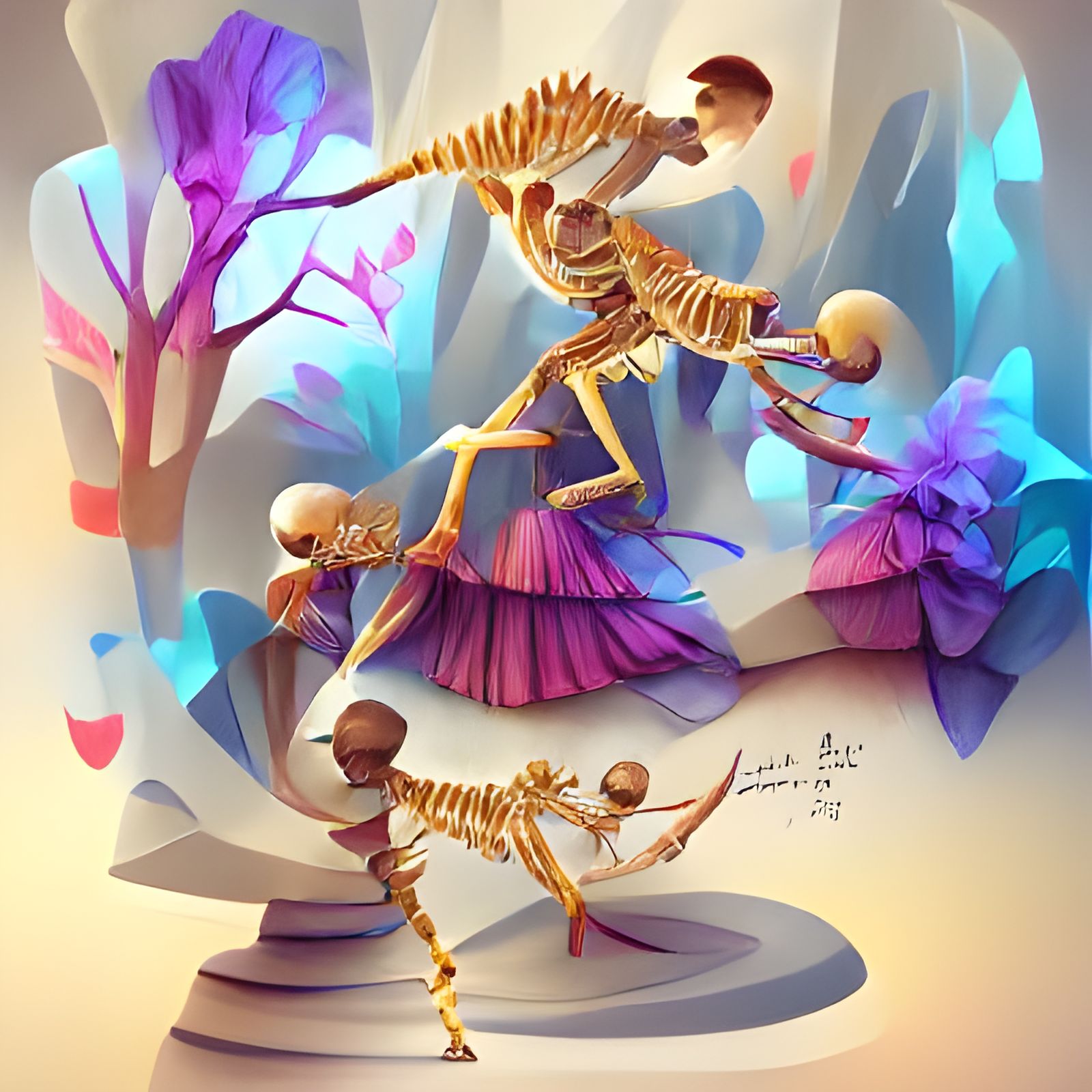 Dancing Skeletons Under the Moonlight
