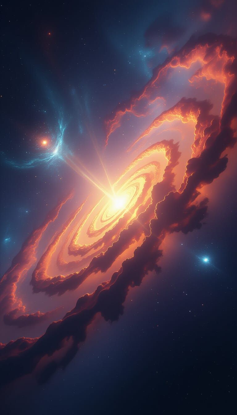 Vibrant Nebula Collision in Cinematic 3D