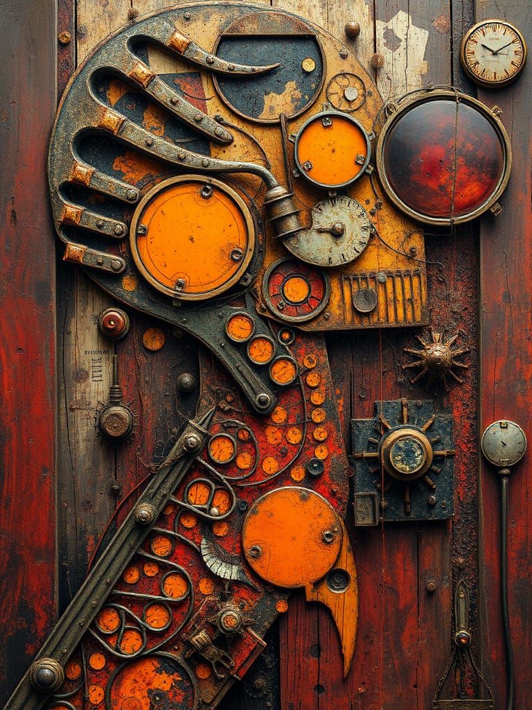 Surreal Pinball World in Burnt Earth Tones