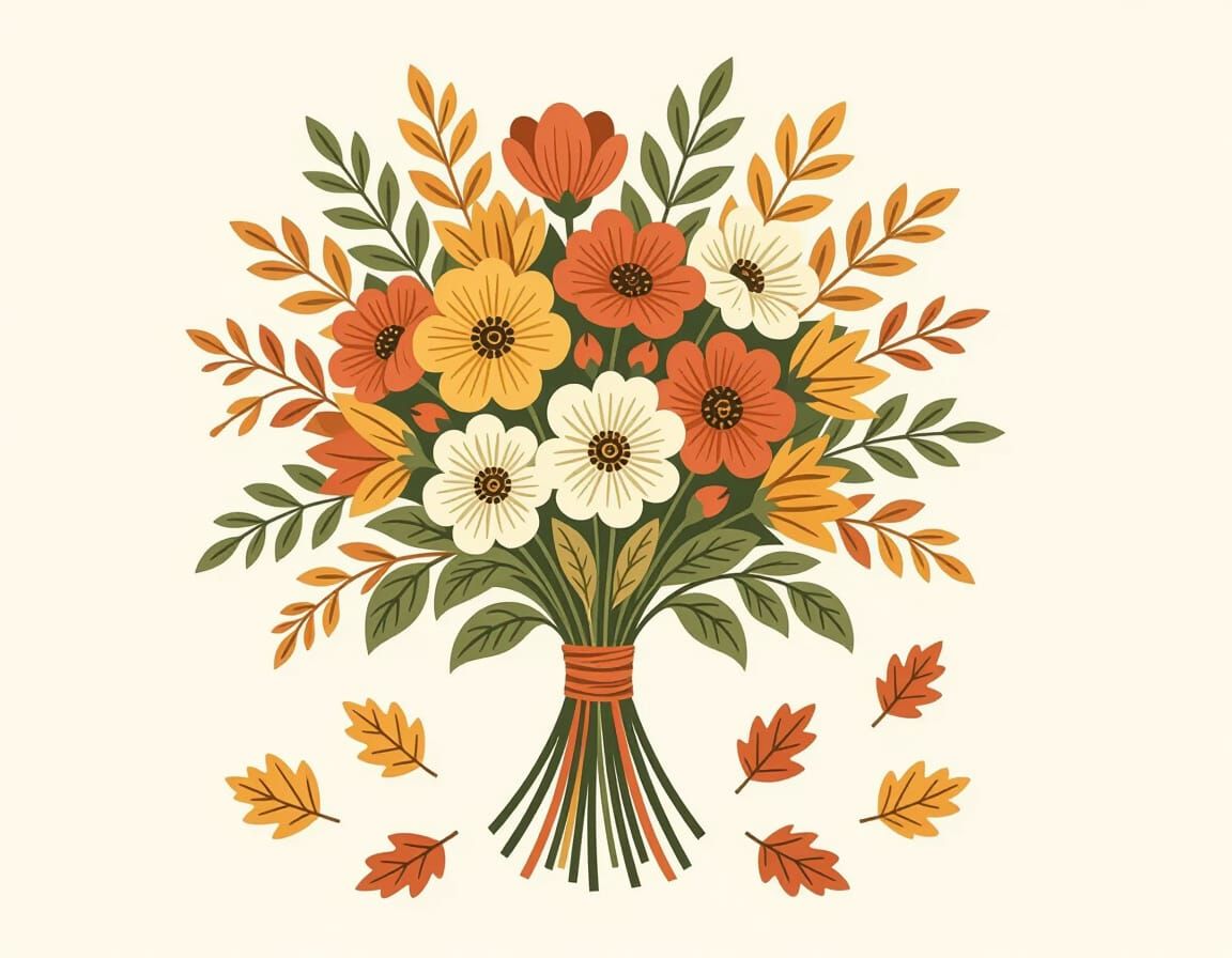 Charming Retro Bouquet of Autumn Flowers