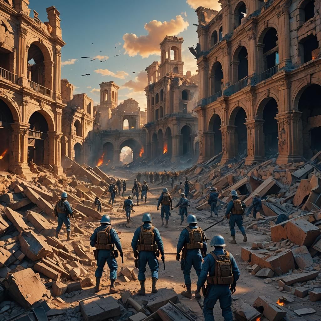 Dystopian Spanish Civil War in Valencia: Digital Matte Paint...