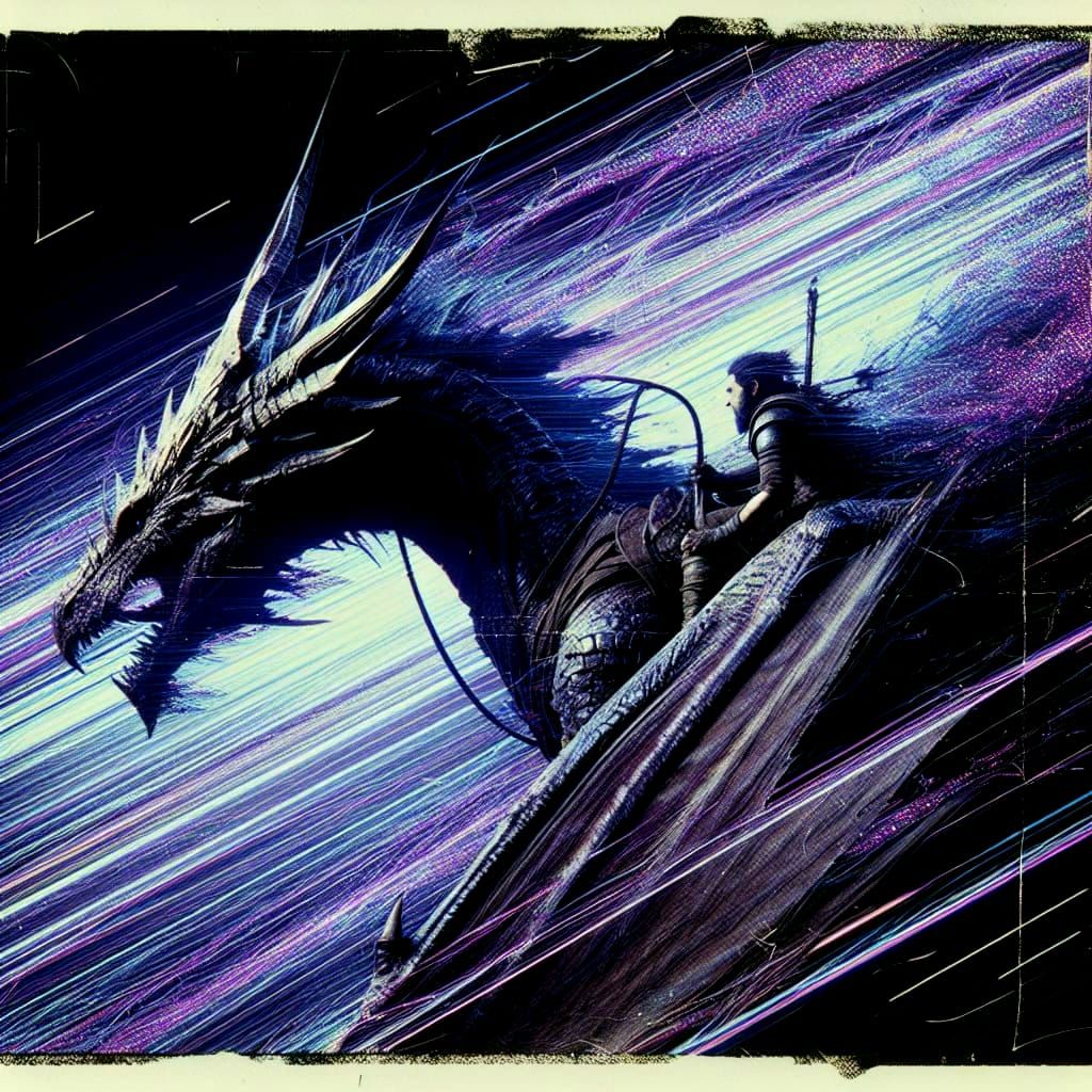 Fantasy Dragon Rider in Ultra-Realistic 35mm Photo Style