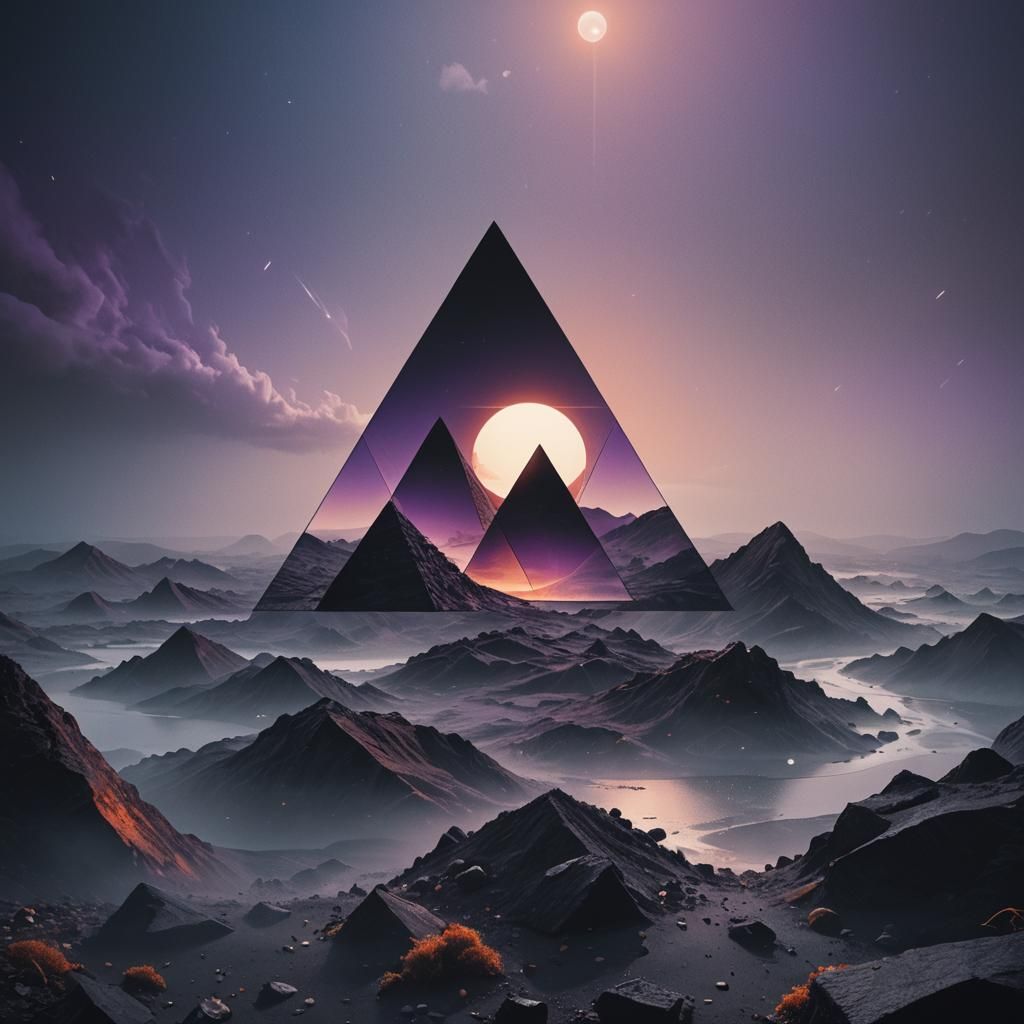 Surreal Geometric Composition in Fantasy Style