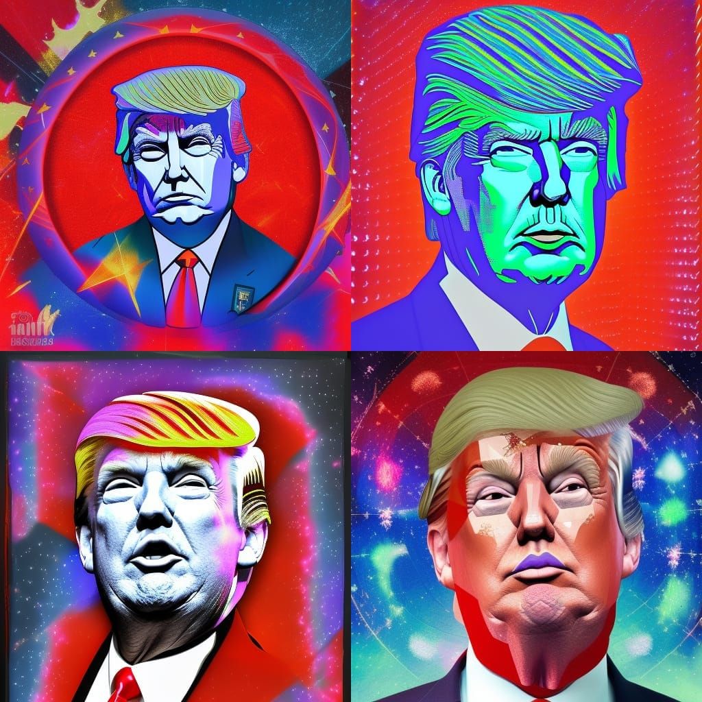 Donald Trump as King: Cosmic Astral Illustration