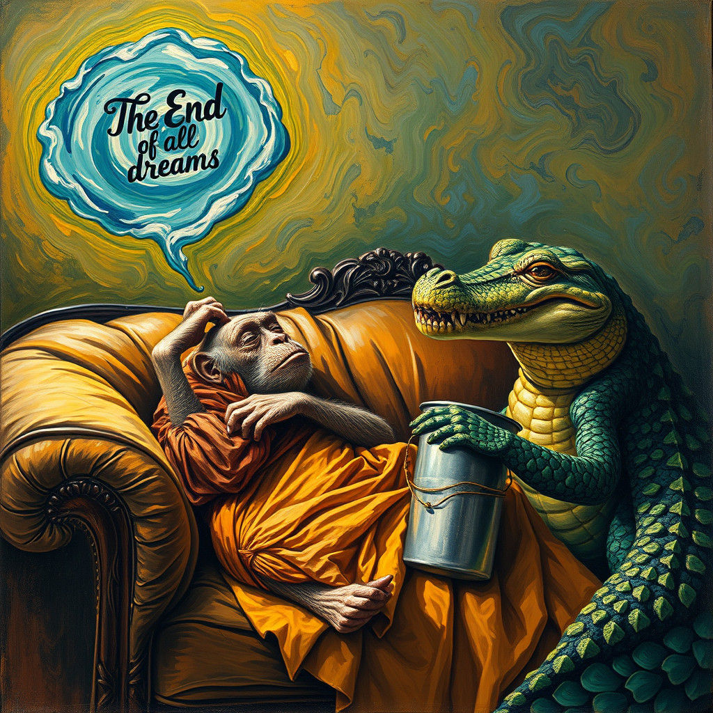 Monkey's Dream in Van Gogh Impasto Style