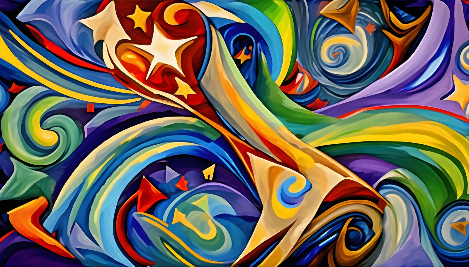 Cosmic Impasto Maelstrom of Stars and Paint