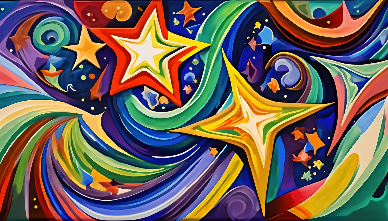 Cosmic Hurricane of Stars in Impasto Oil