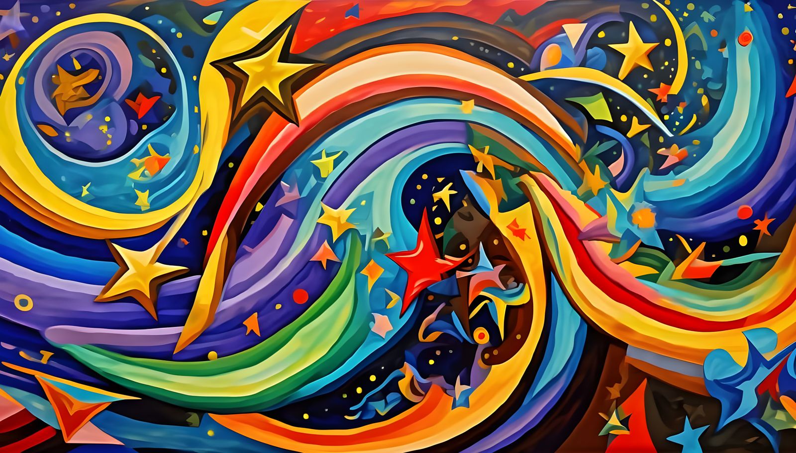 Cosmic Maelstrom of Stars in Impasto Oil