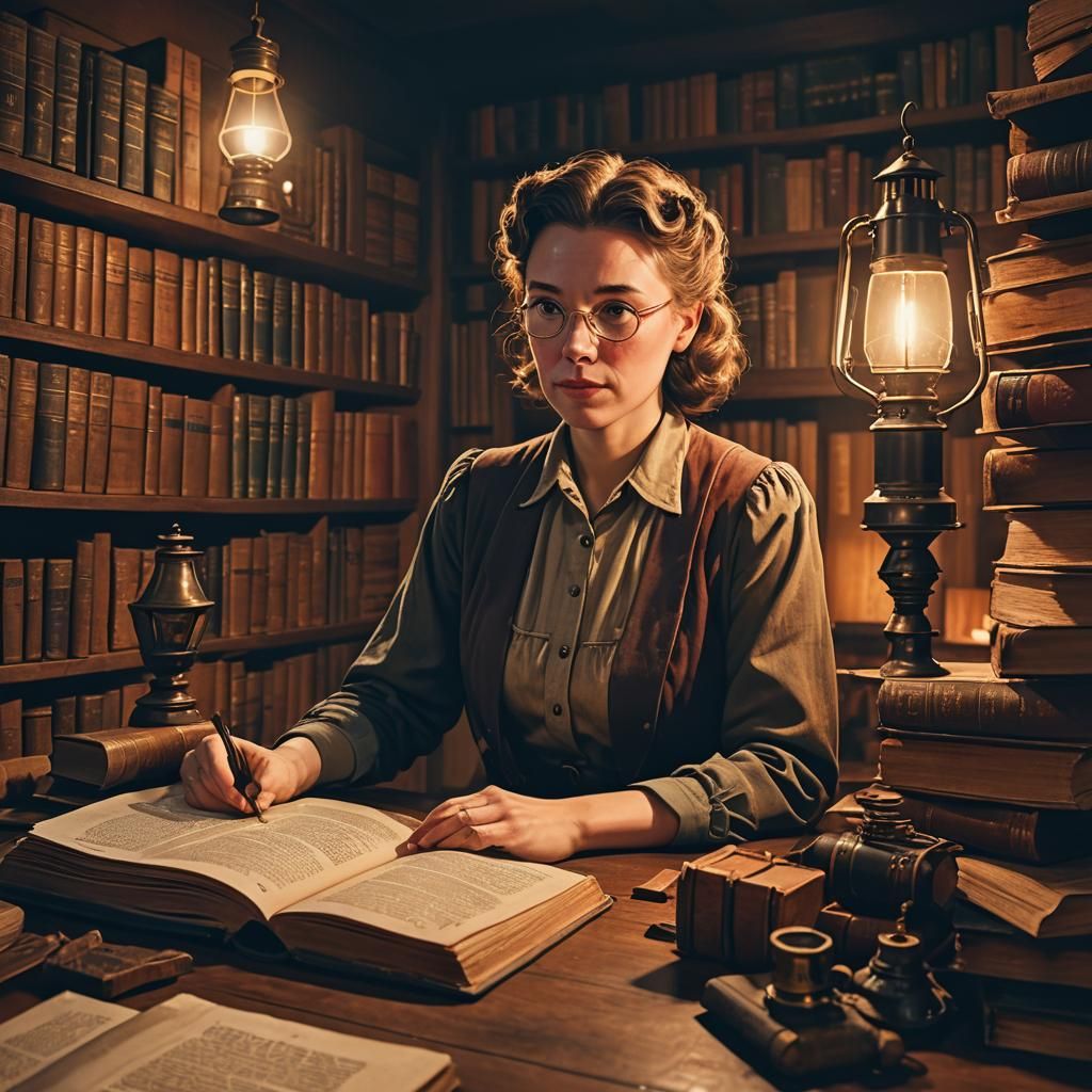 Genealogy Expert in Historical Archive: Digital Portrait