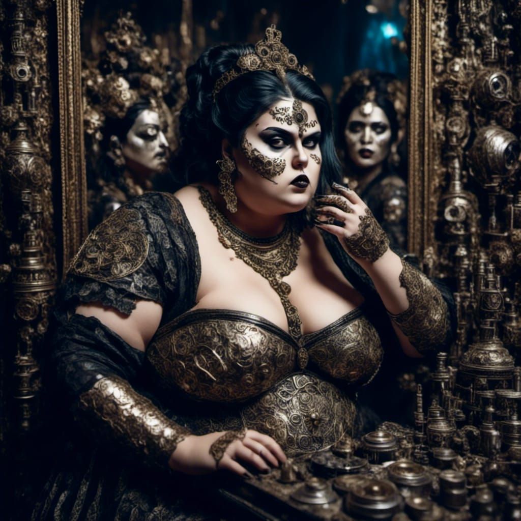 bbw cute curvy indian woman cyberpunk