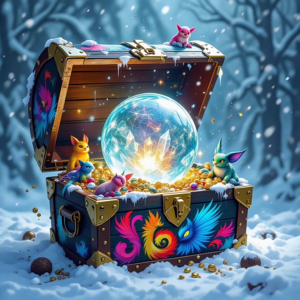 Mythical Treasure Chest Blizzard Crystal Ball