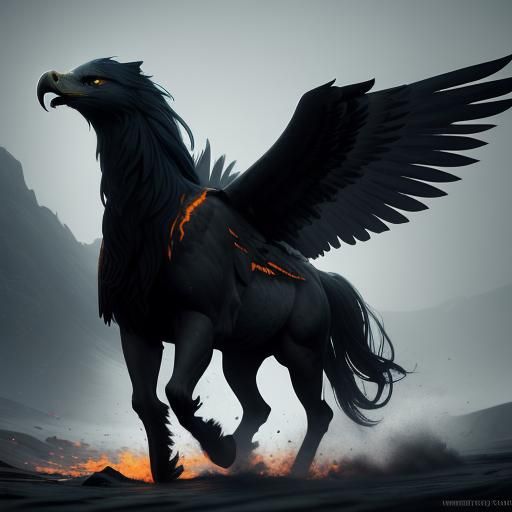 Eagle Between Lion and Horse, Digital Matte Painting
