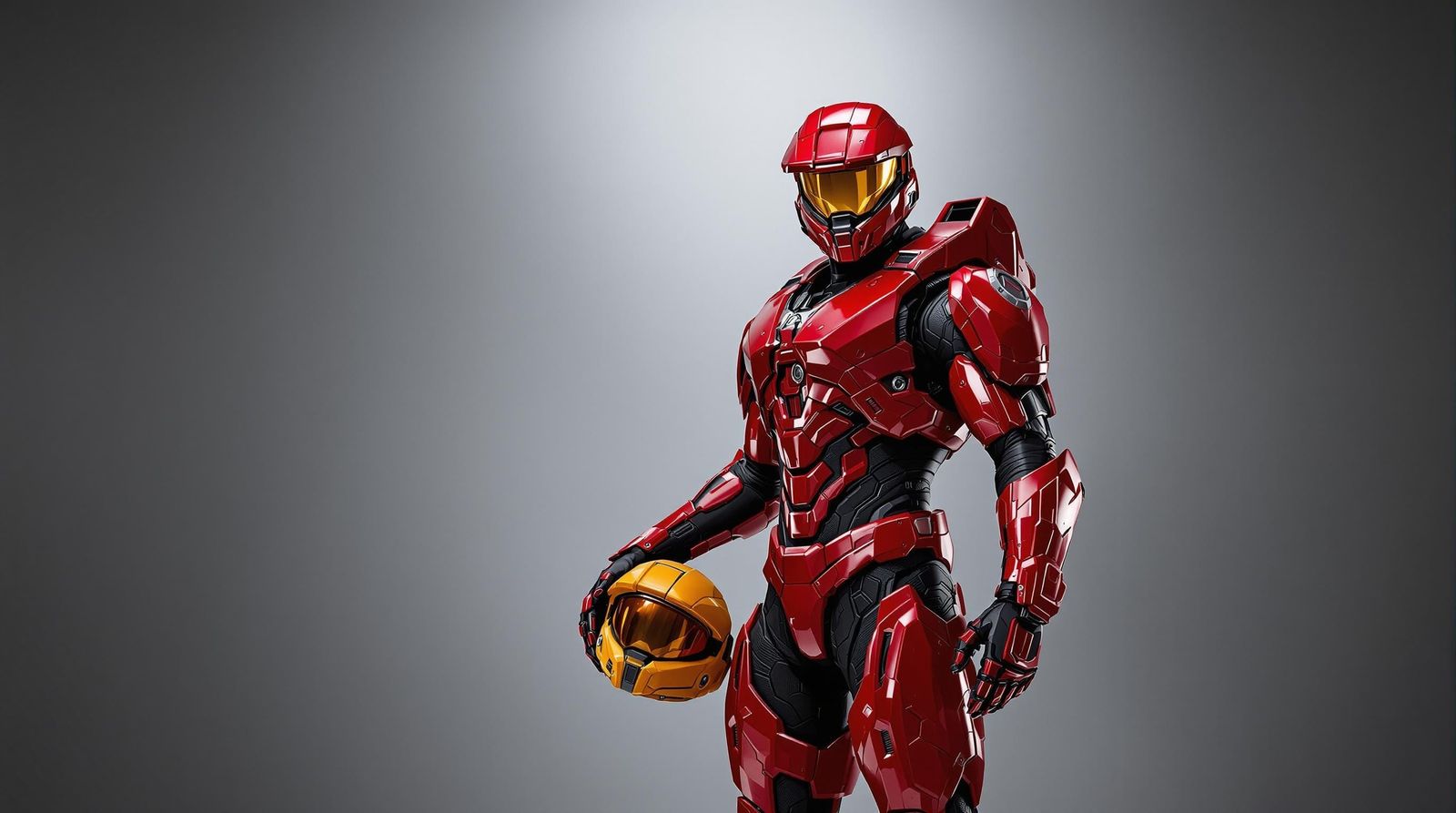 Powerful Spartan Warrior in Futuristic Industrial Aesthetic