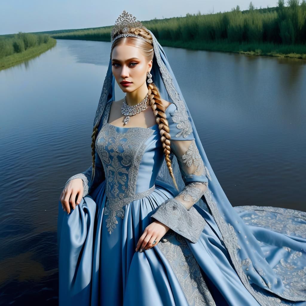 Tsarina Eudoxia Lopukhina in River, Afremov Style