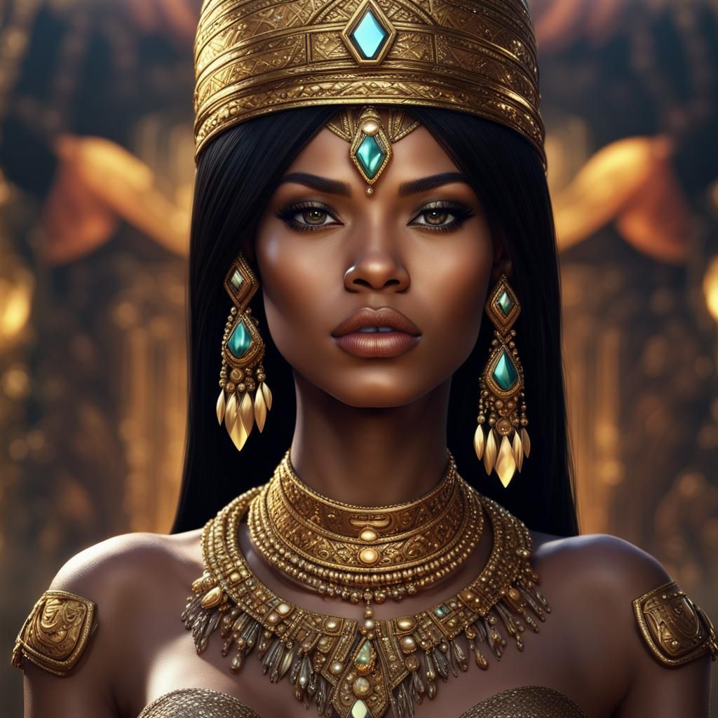 Inca Princess Portrait in Detailed Matte Painting Style