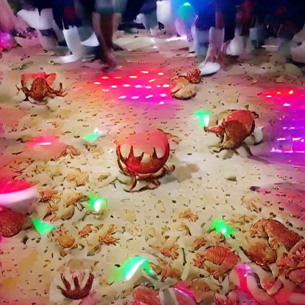 Crabs Dancing in Digital Art Style