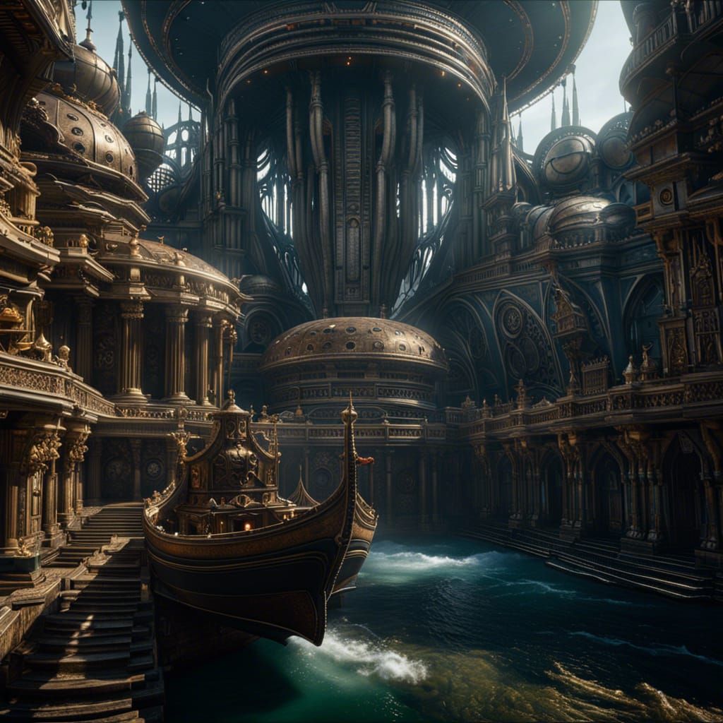 Epic Seascape in Dark Magical Style