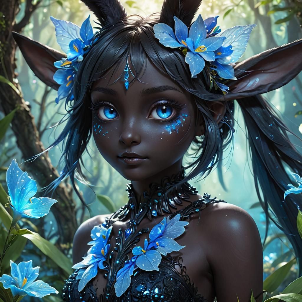 Fae Rabbit Portrait in a Magical Forest