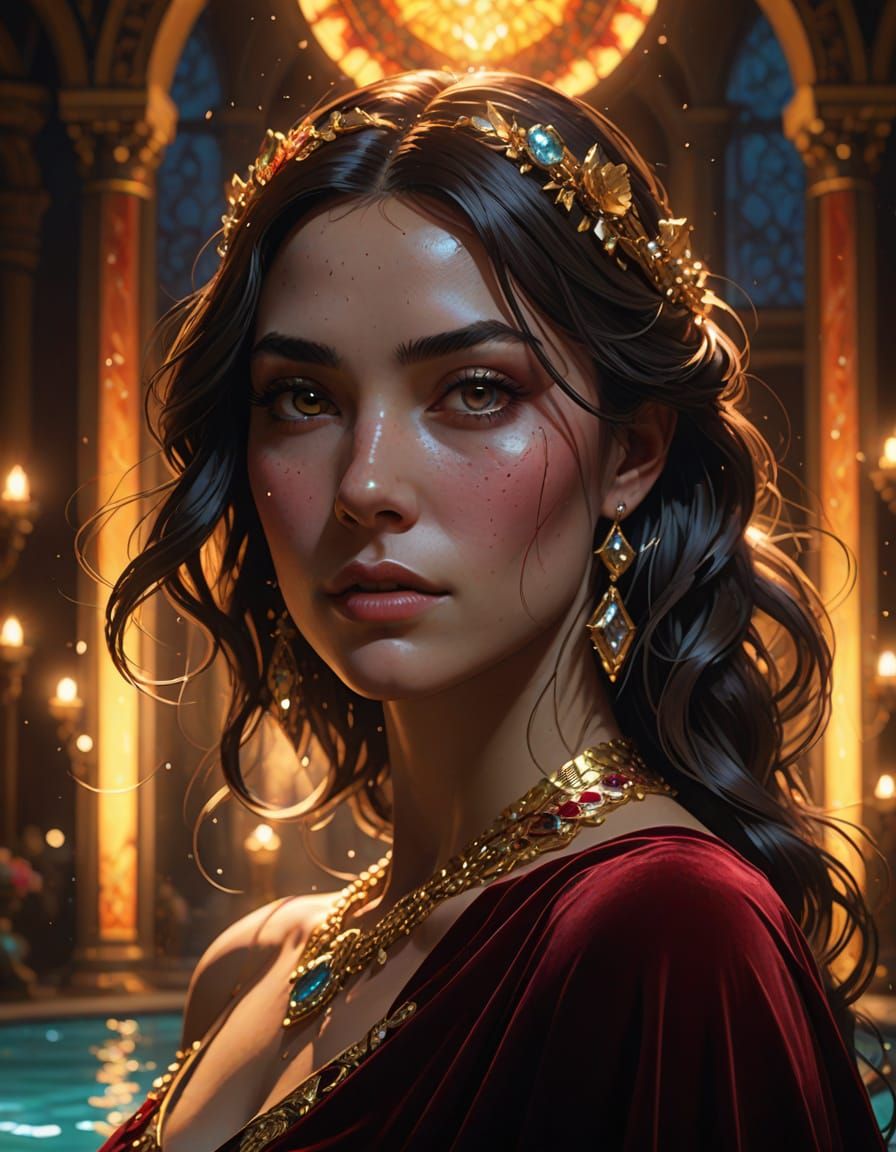 Luxurious Portrait in Velvet and Diamonds