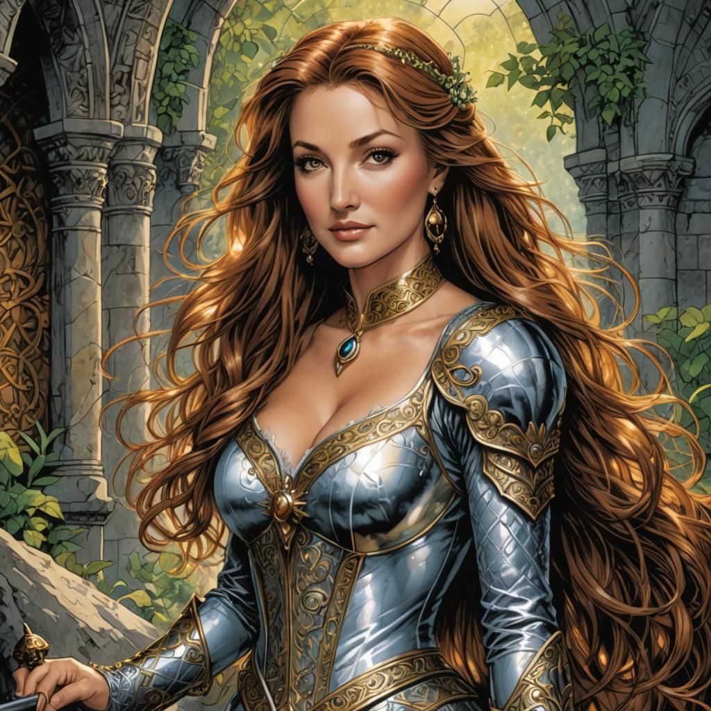 Jane Seymour Portrait in Comic Book Style
