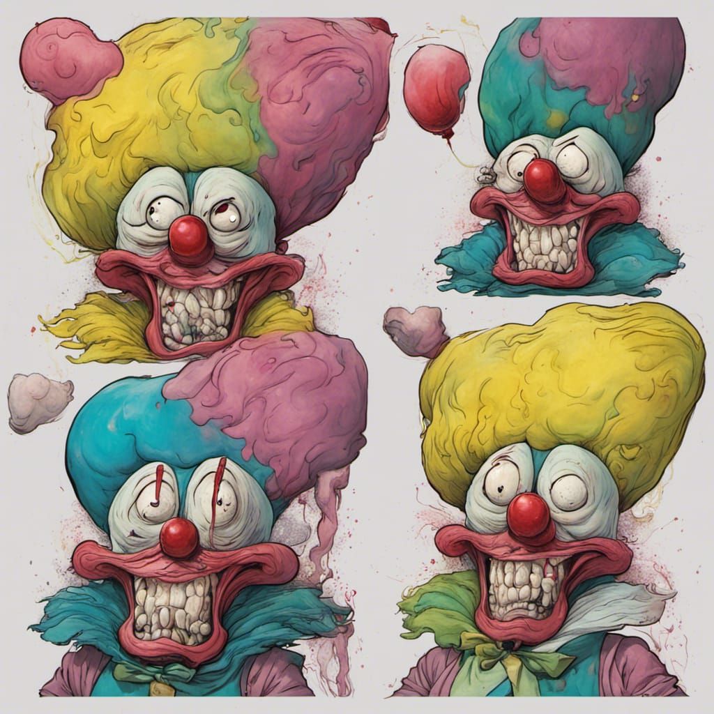 Krusty the Clown in Alex Pardee Style