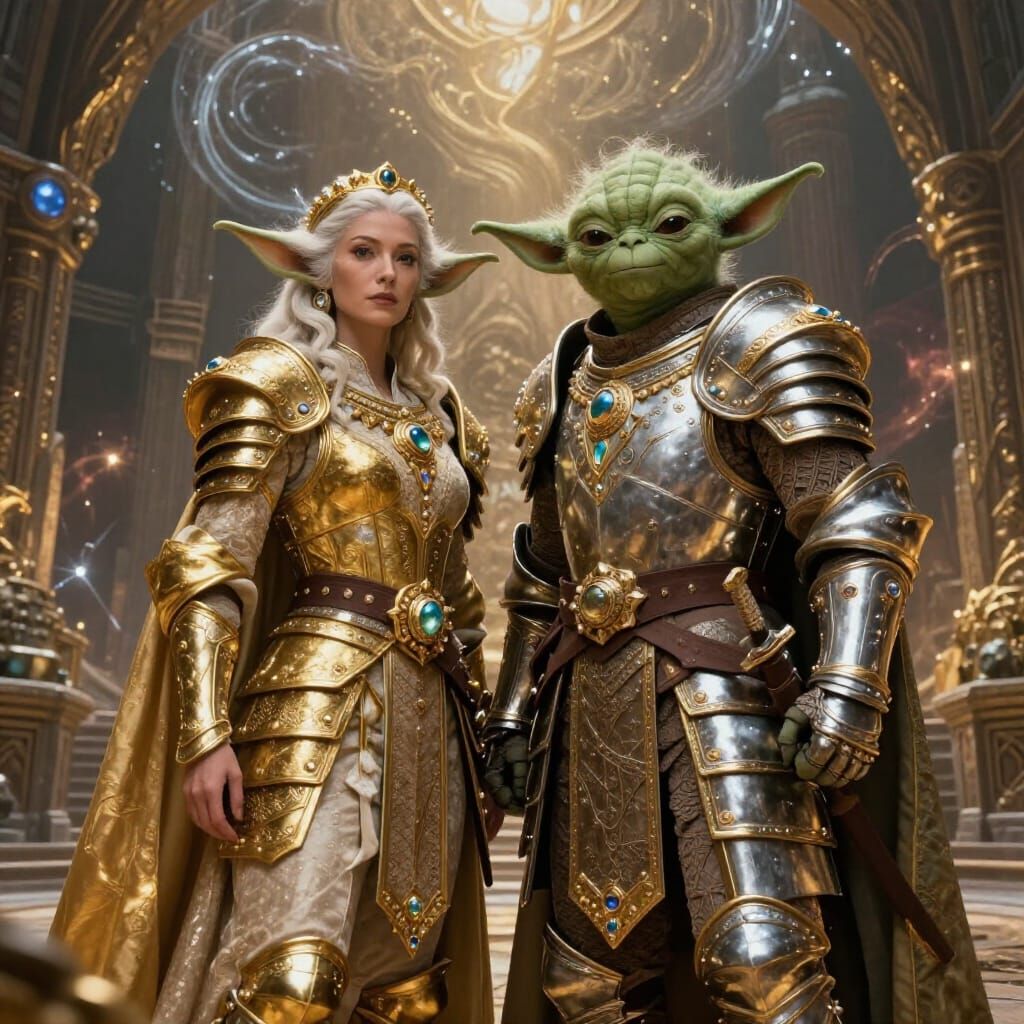 Epic Battle: Yoda Elders in Jeweled Armor