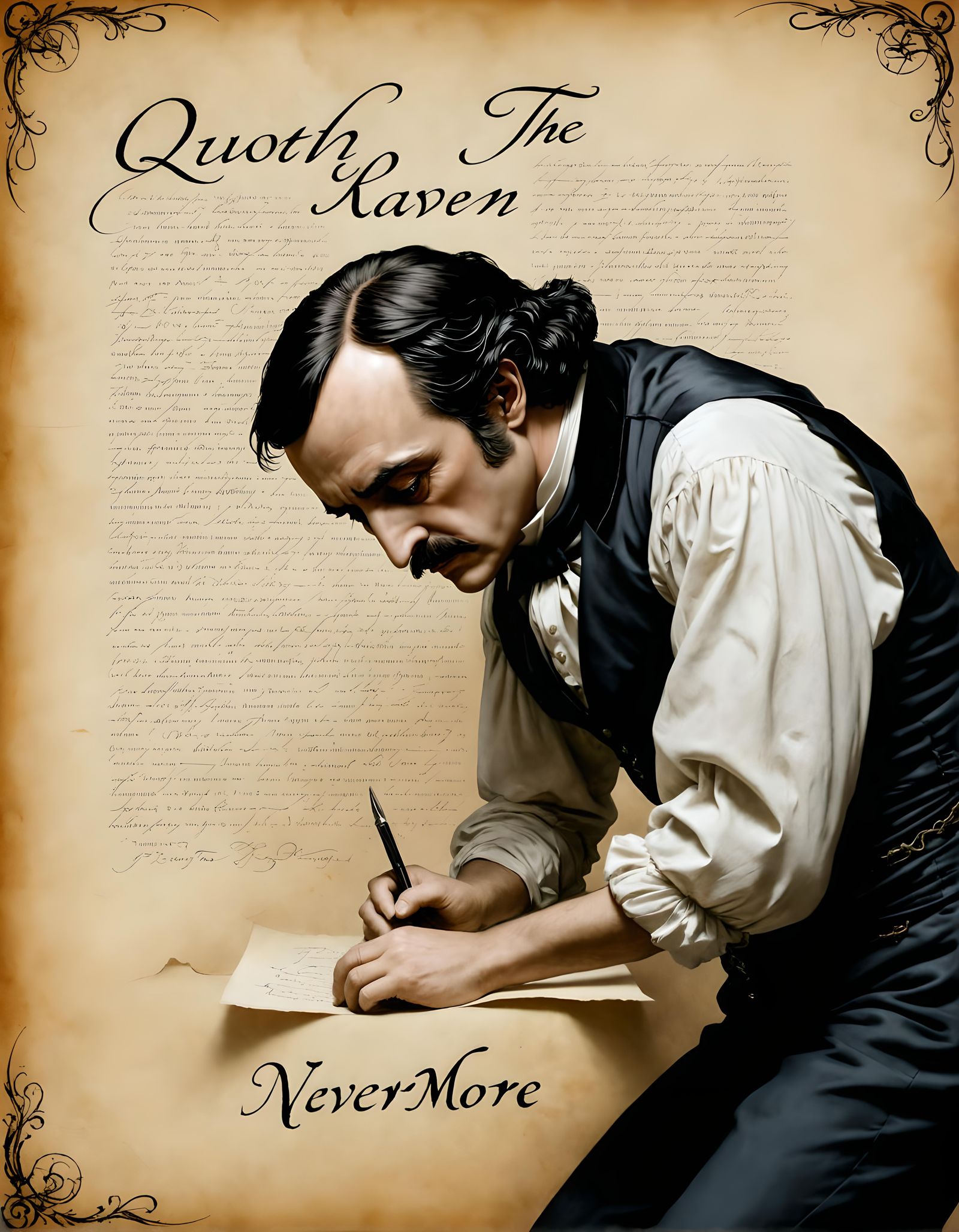 Calligraphic "Nevermore" Design