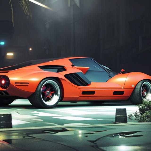 Isdera Erator GTE at Night in Cyberpunk Style