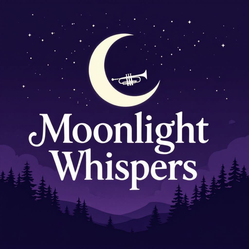 Moonlight Whispers: Minimalist Music Cover Art