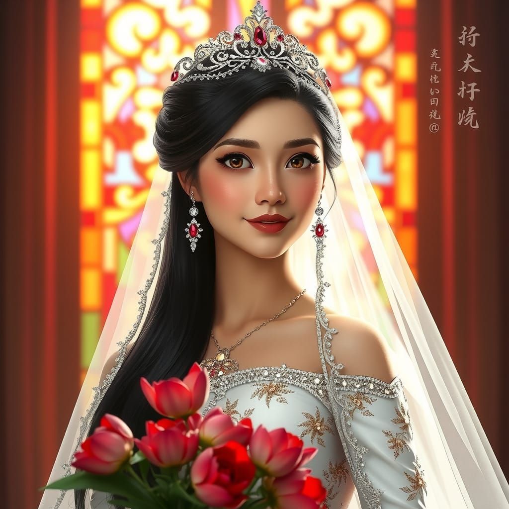 Mulan in Wedding Gown Portrait