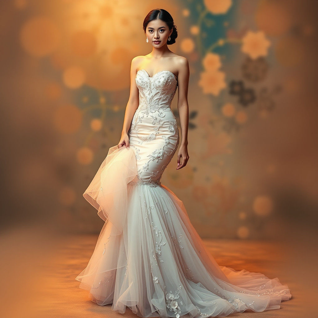 Dreamy Prom Dress in Art Nouveau Style