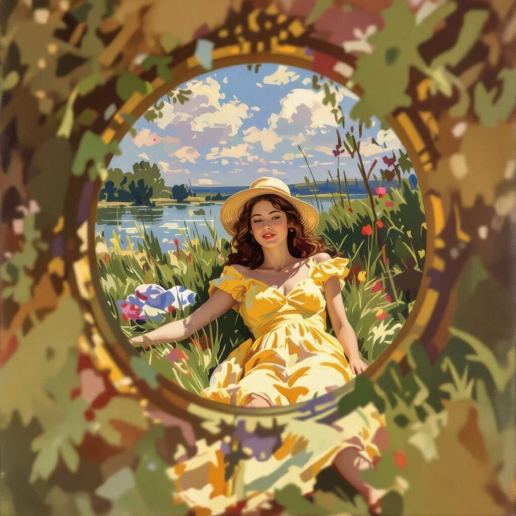 Patty in Yellow Dress, Impressionist Style