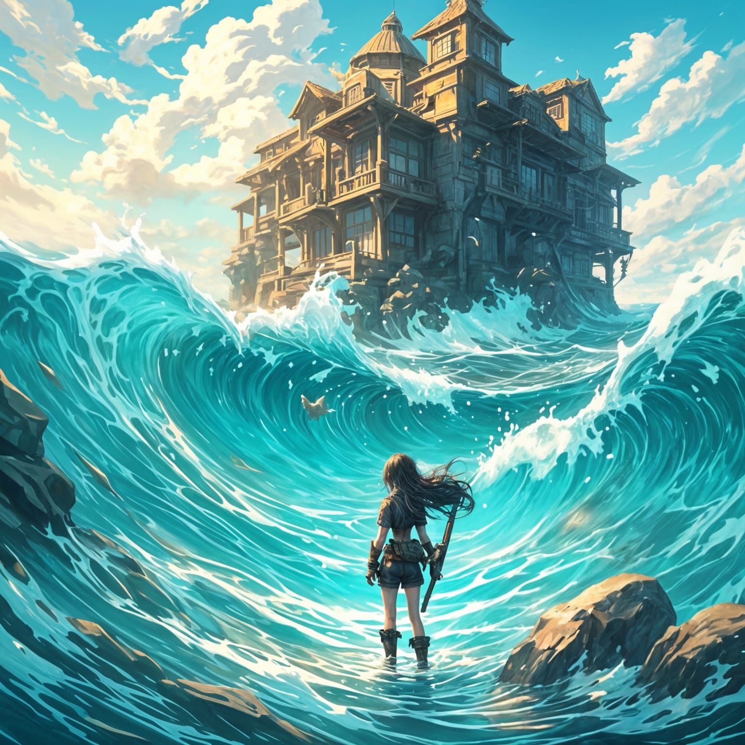 Lonely Door in Endless Ocean: Anime Style