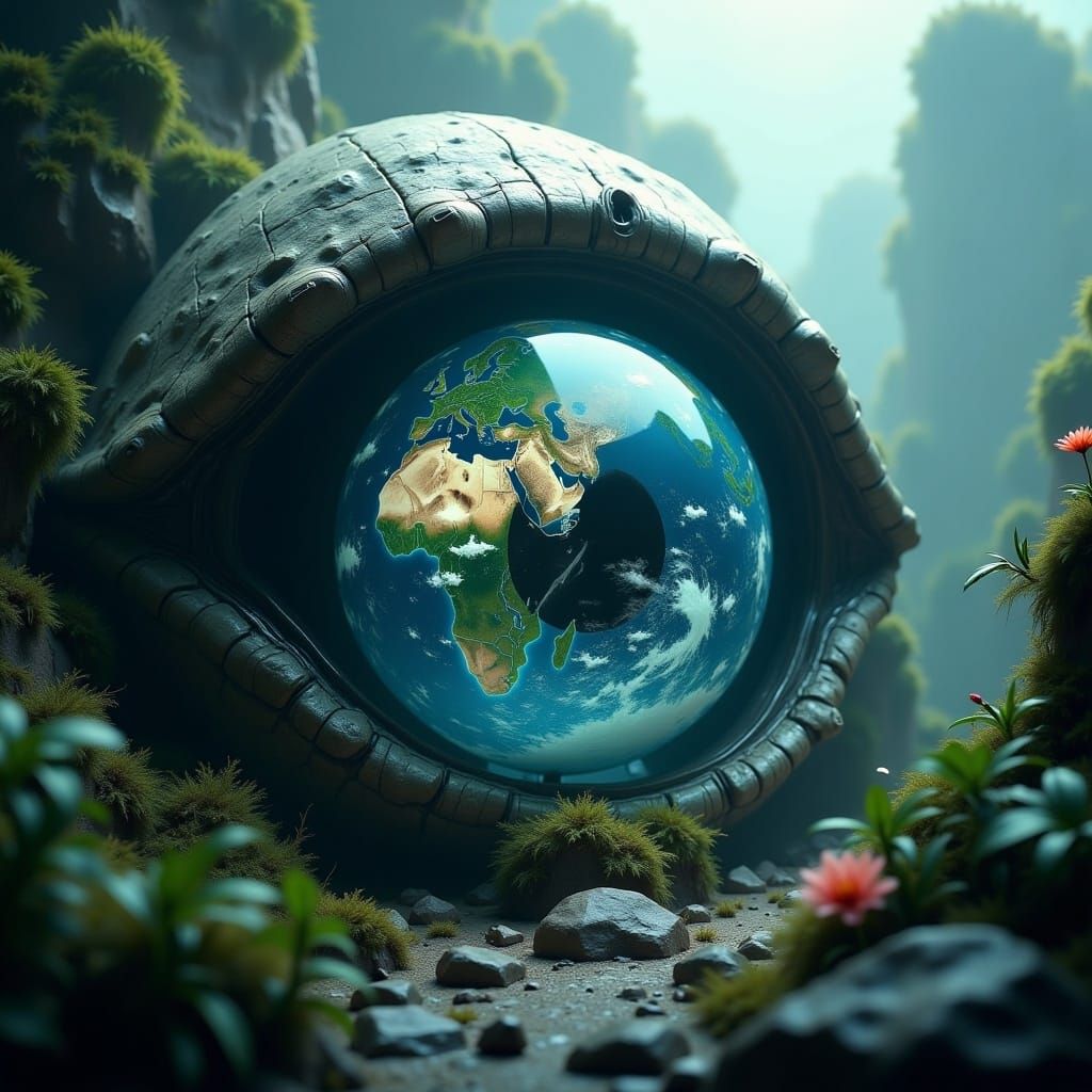 Gigantic Alien Eye Reveals Earth as Hyperrealistic HDR Image