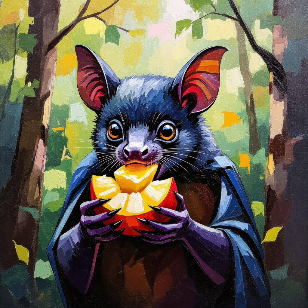 Fruit Bat Feast: An Expressionist Impression
